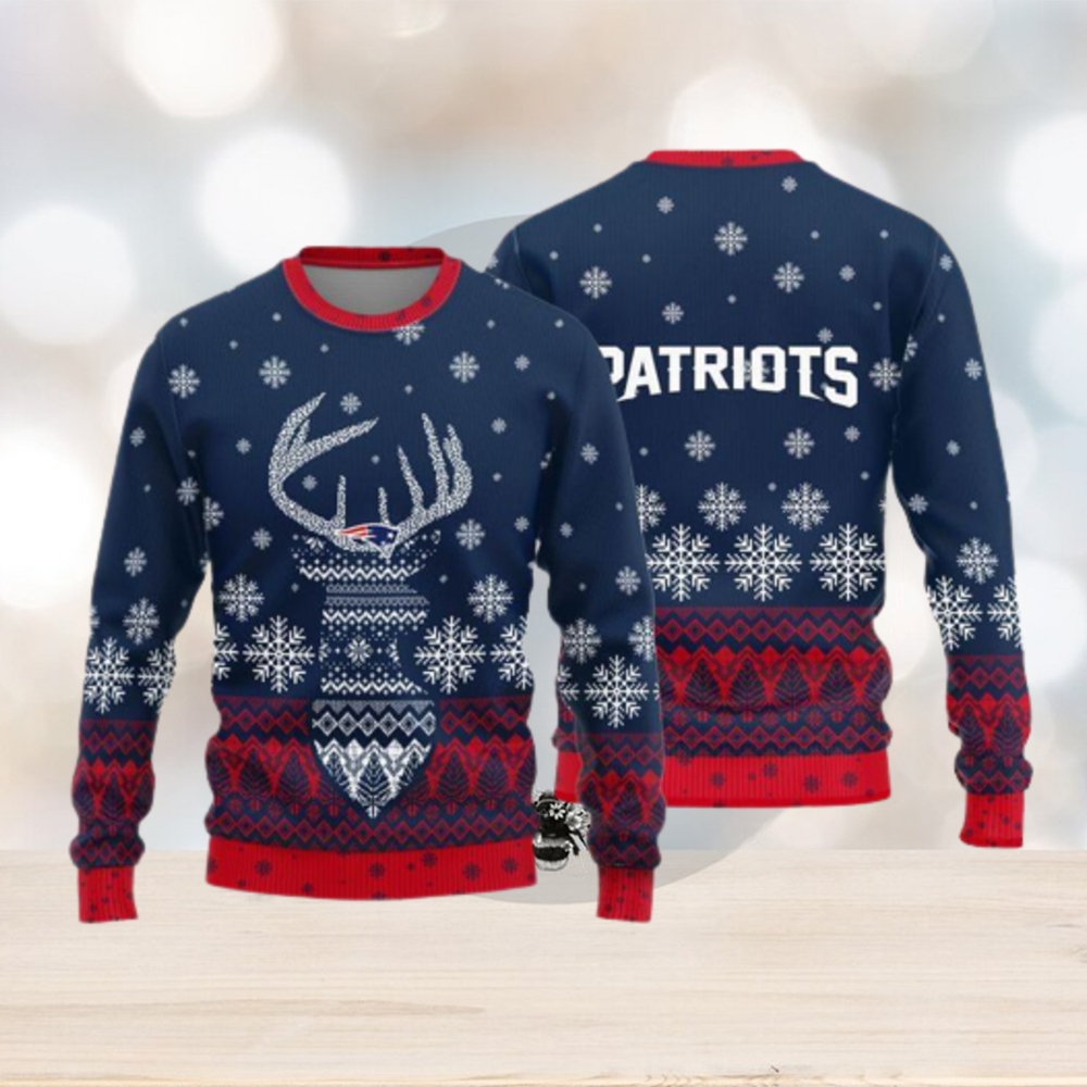 New England Patriots NFL Big Logo Ugly Christmas Sweater Gift For