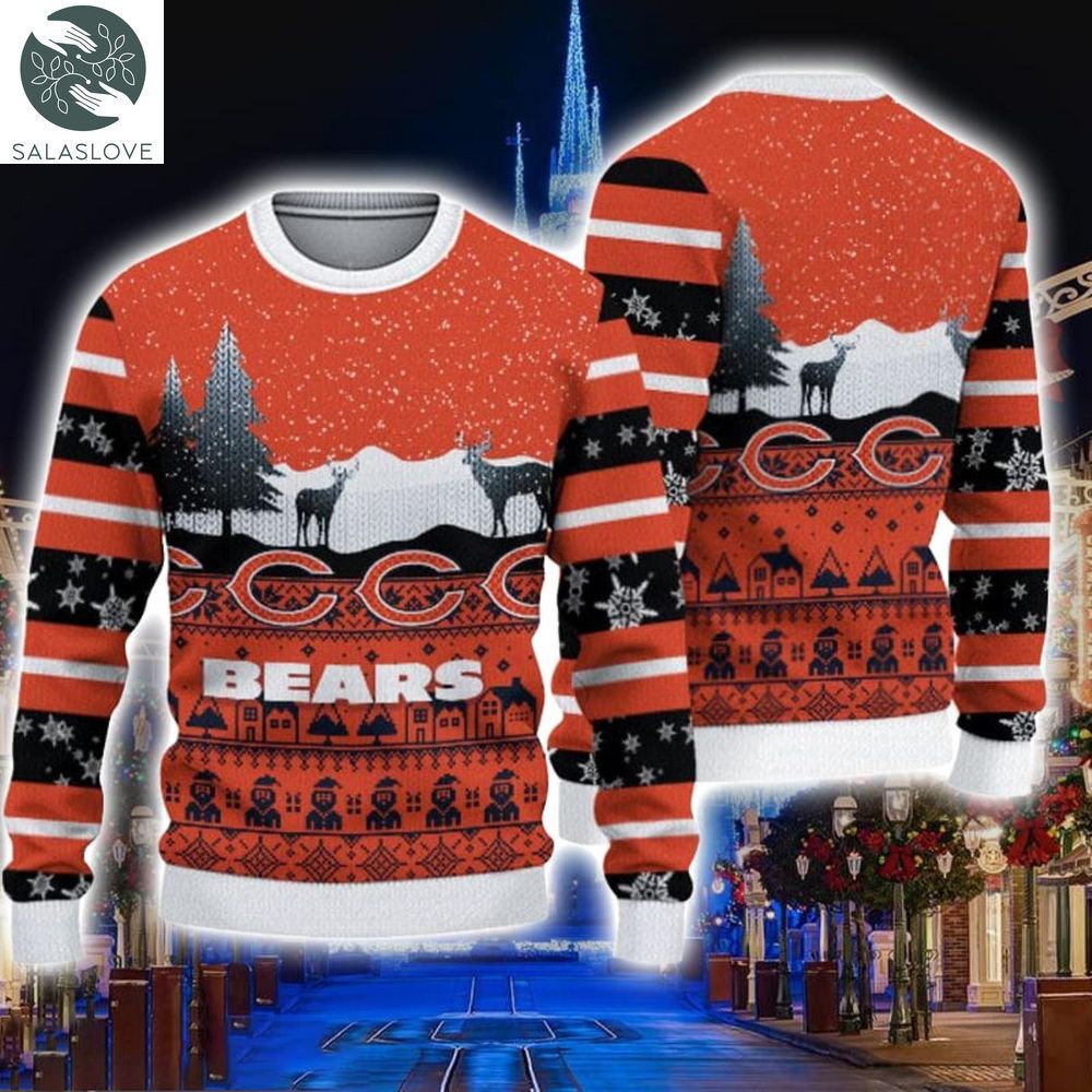 Chicago Bears Christmas Reindeers Pattern Ugly Sweater HT230917


