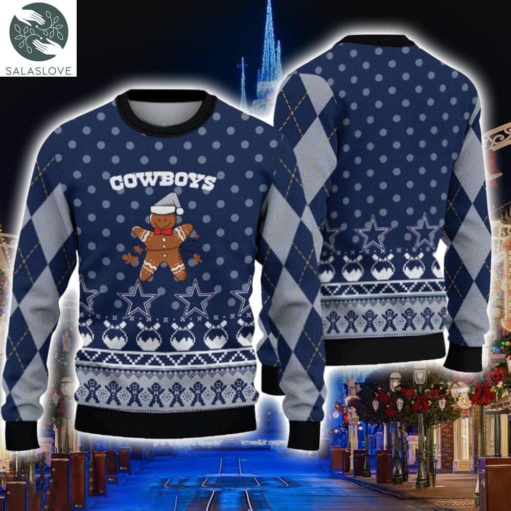 Dallas Cowboys Christmas Gingerbread Man Ugly Sweater HT230925

