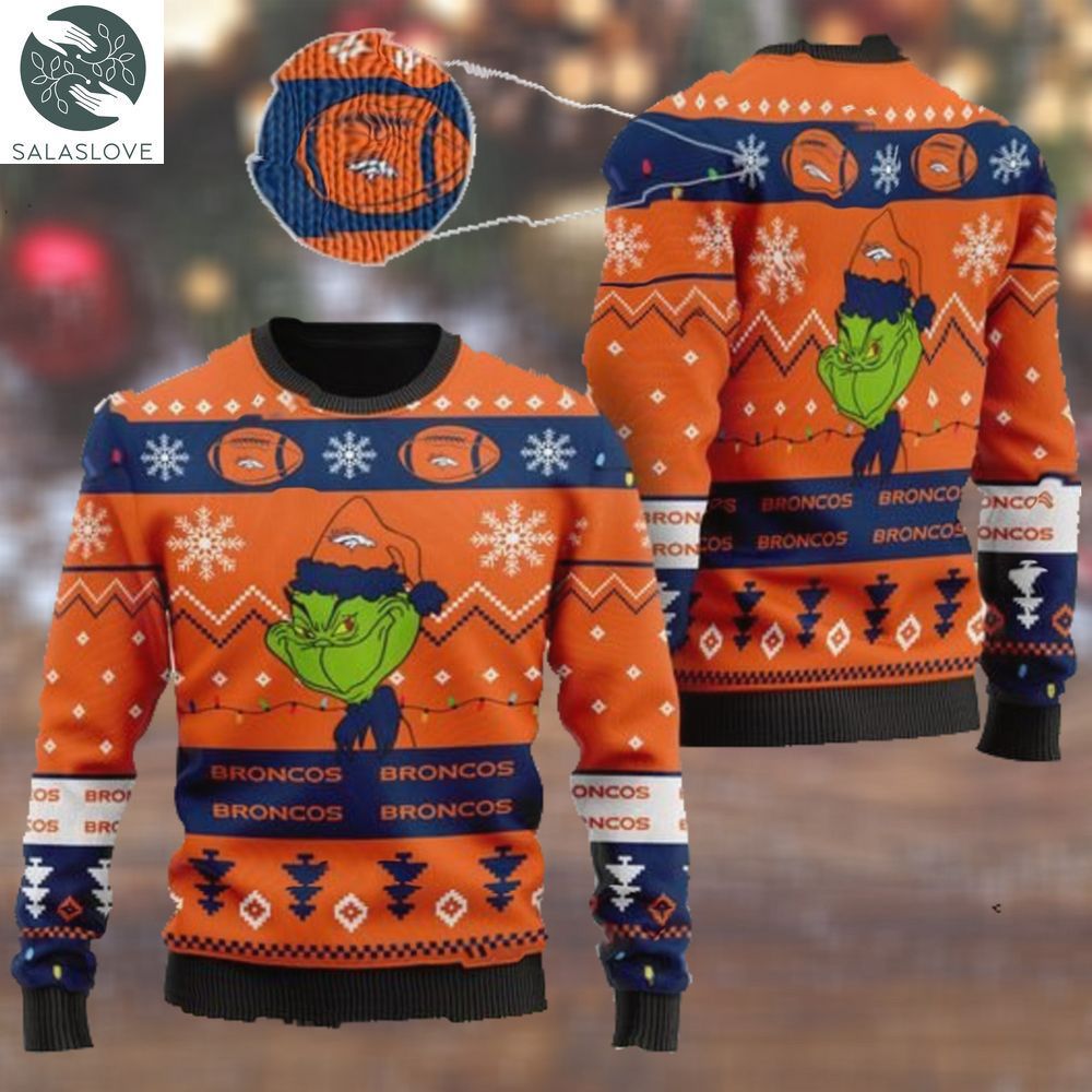 Denver Broncos American NFL Football Team Logo Cute Grinch Sweater HT280907
