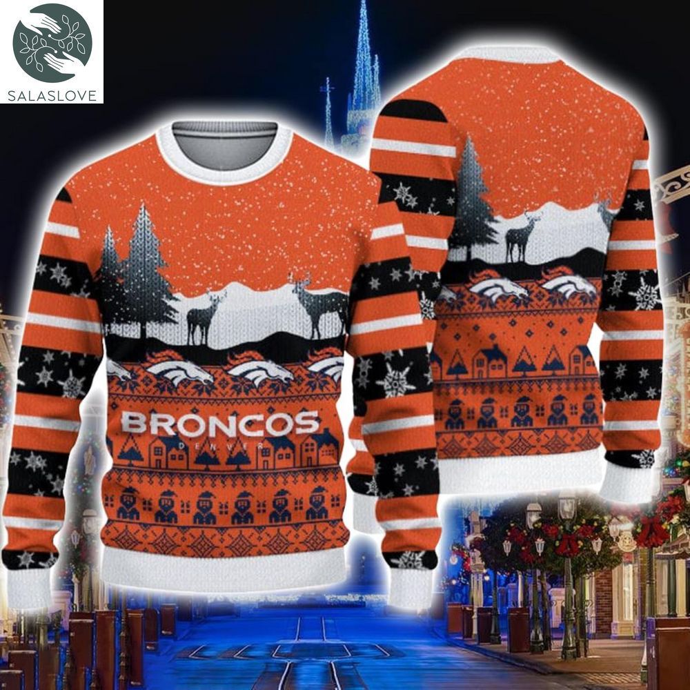 Denver Broncos Christmas Reindeers Pattern Ugly Sweater HT230929

