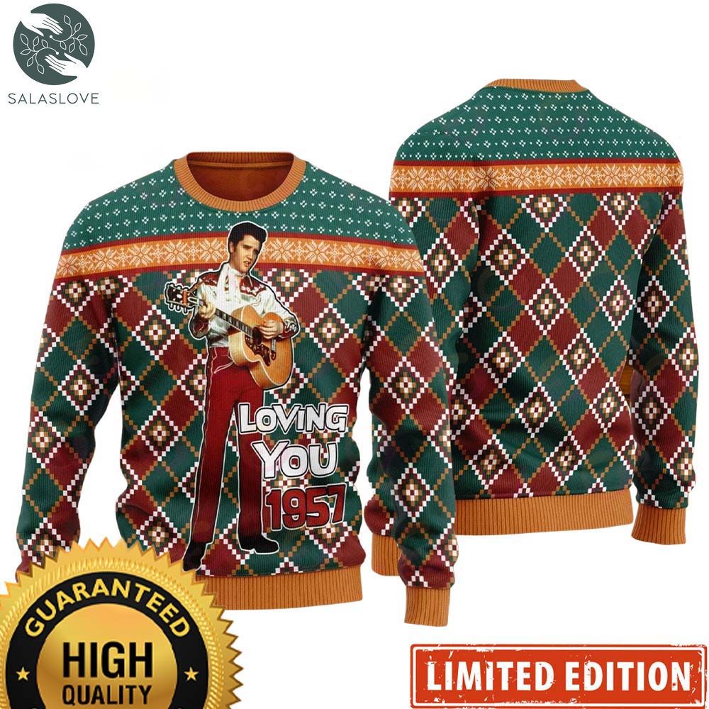 Elvis Presley Loving You 1957 Ugly Christmas Sweater HT220904
