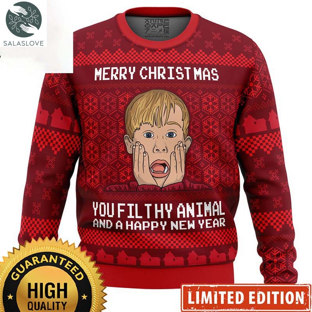 Home Alone You Filthy Animal And A Happy New Year Merry Christmas Sweater 2023 HT220910
