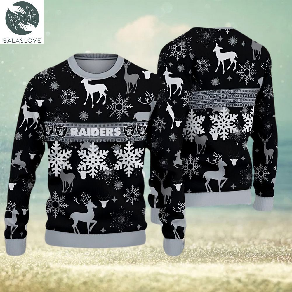 Las Vegas Raiders Christmas Pattern Ugly Christmas Sweater