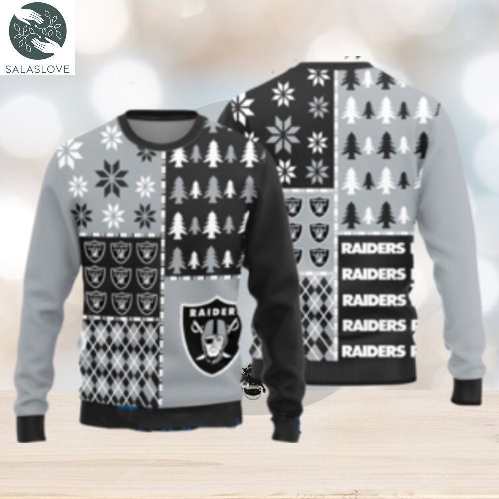 Las Vegas Raiders Football Team Holiday Ugly Christmas Sweater