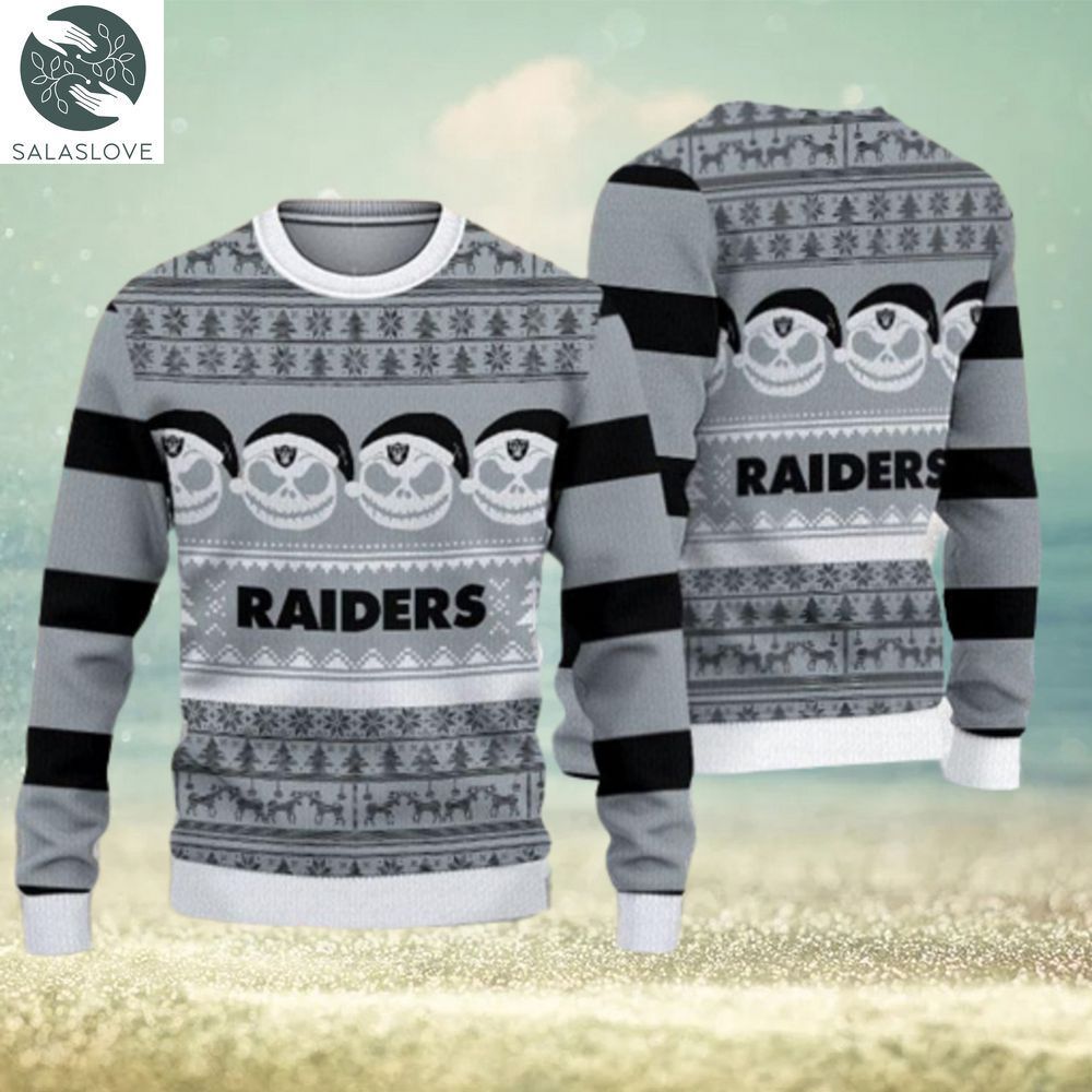 Las Vegas Raiders Christmas Reindeer Pattern Knitted Ugly Christmas Sweater