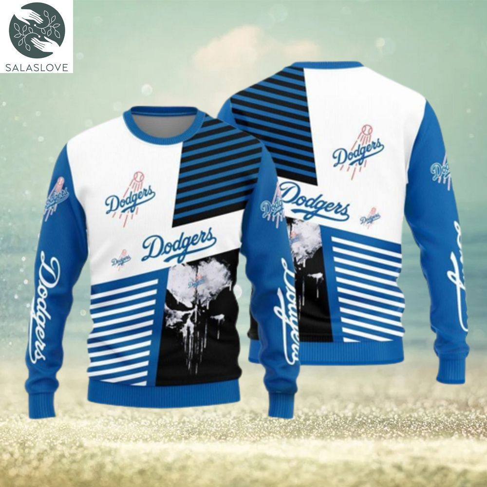 Los Angeles Dodgers Skull Pattern Knitted Ugly Christmas Sweater
