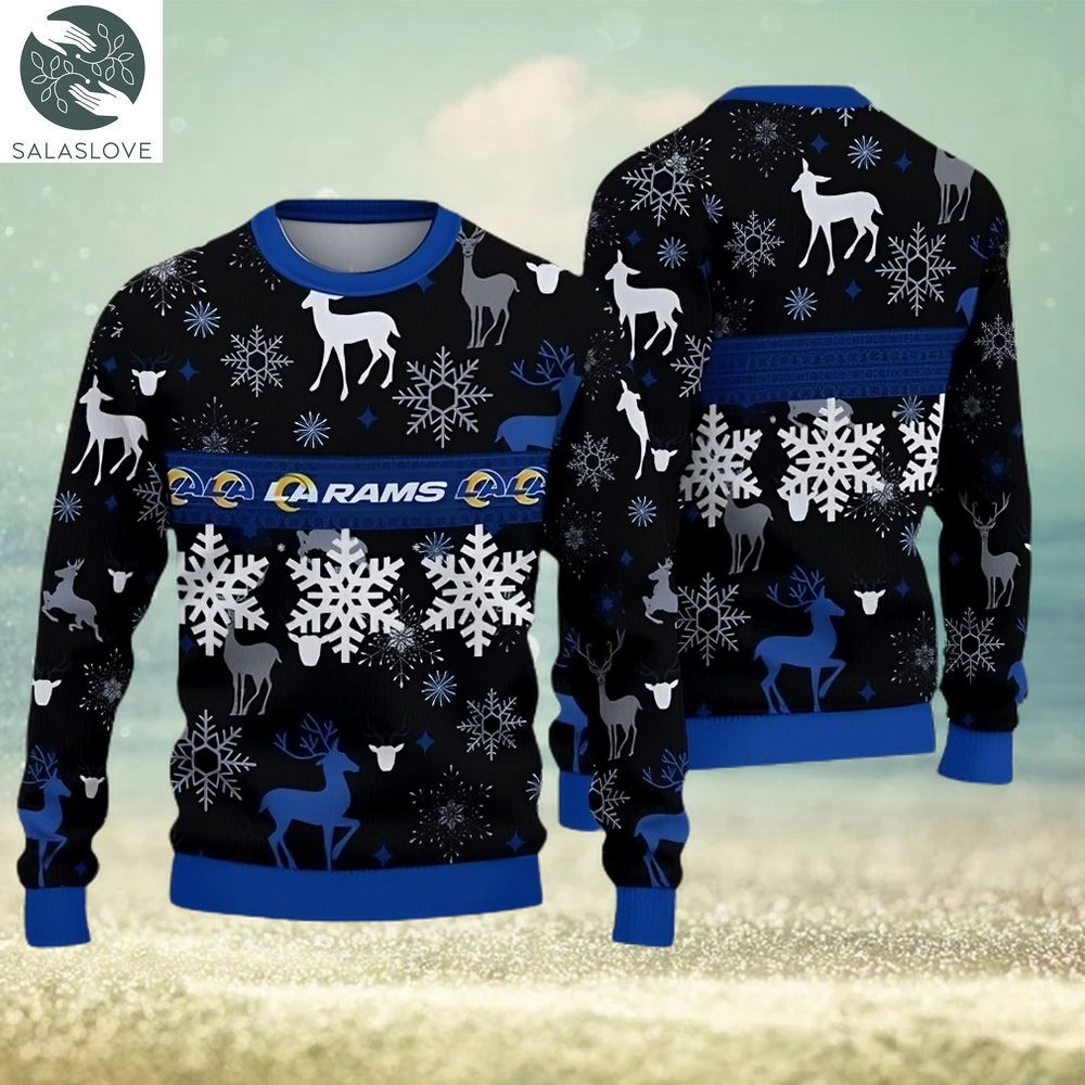Los Angeles Rams Pattern Knitted Ugly Christmas Sweater