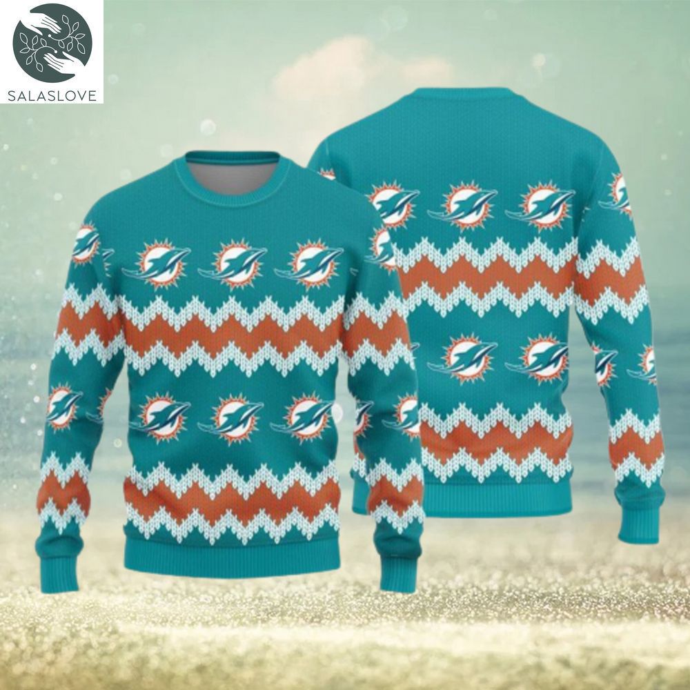Miami Dolphins Christmas Pattern Ugly Christmas Sweater