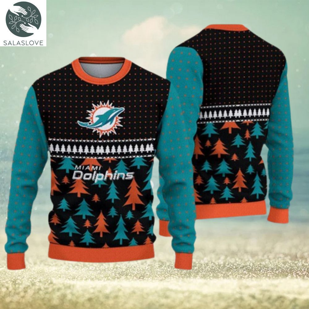 Miami Dolphins Christmas Pattern Ugly Christmas Sweater Gift For Fans