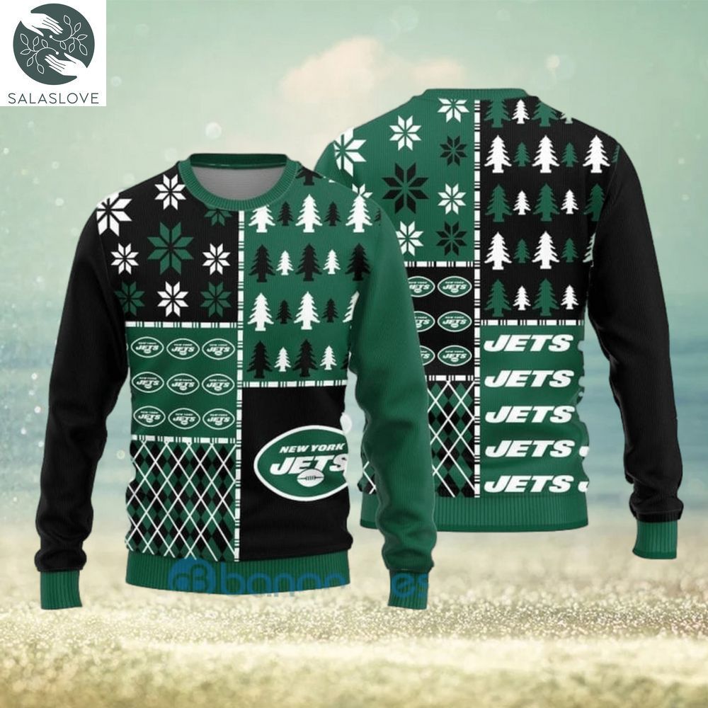 New York Jets Christmas Pattern Ugly Christmas Sweater Christmas Gift