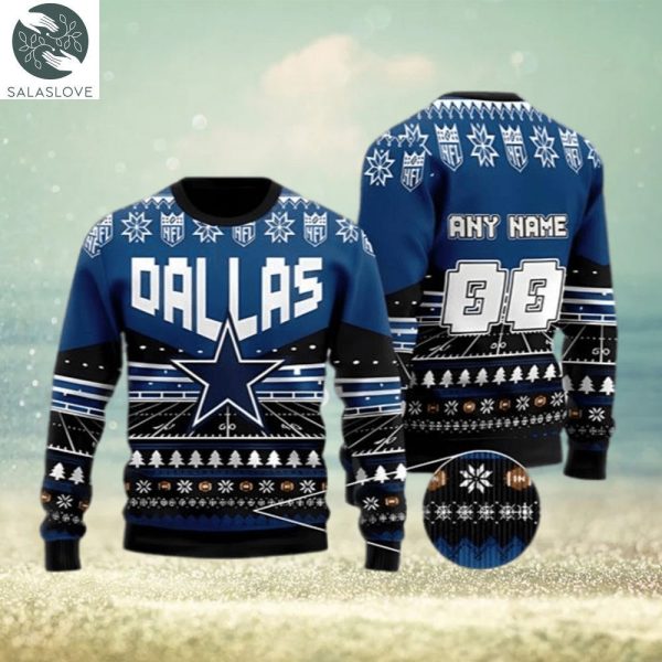 NFL Dallas Cowboys Custom Name And Number Christmas Sweater HT280922
