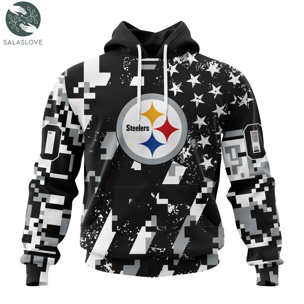 Steelers Army Hoodie 3D Custom Name Logo Pittsburgh Steelers Gift