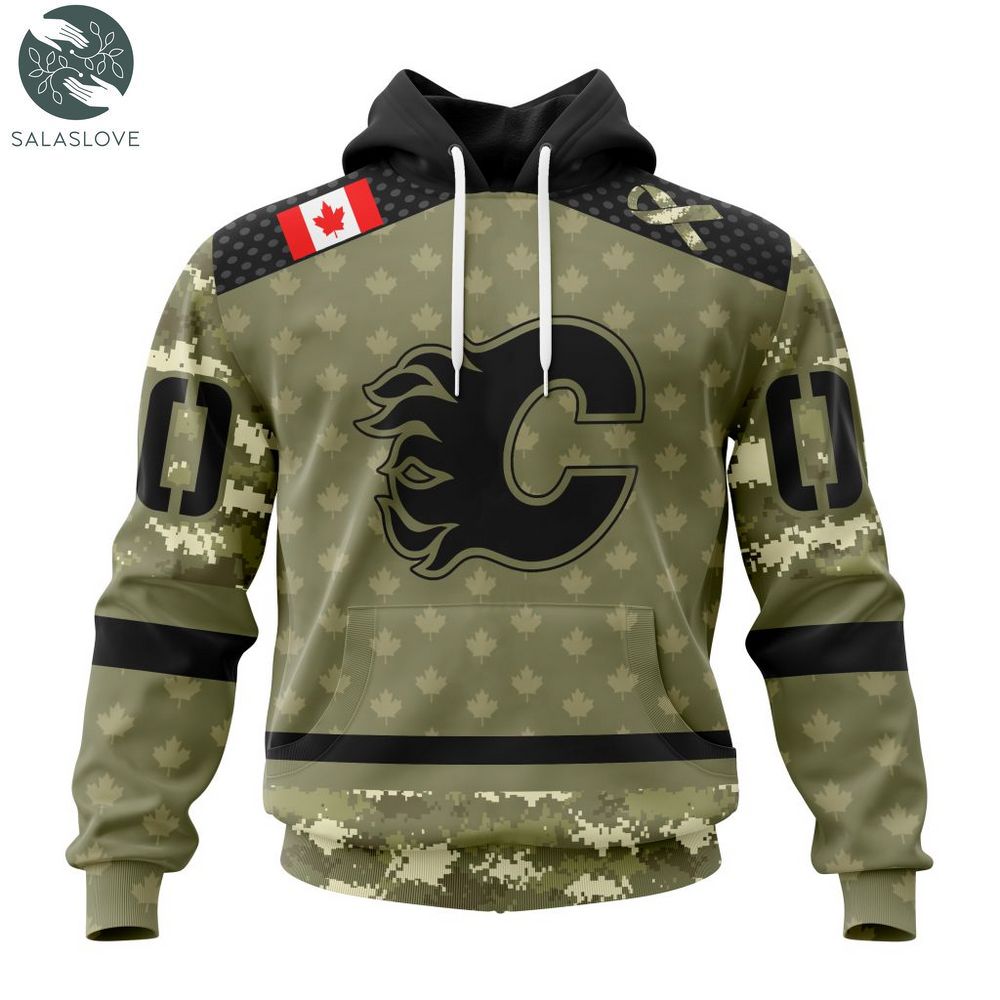 NHL Calgary Flames Special Camo Military Appreciation Hoodie
