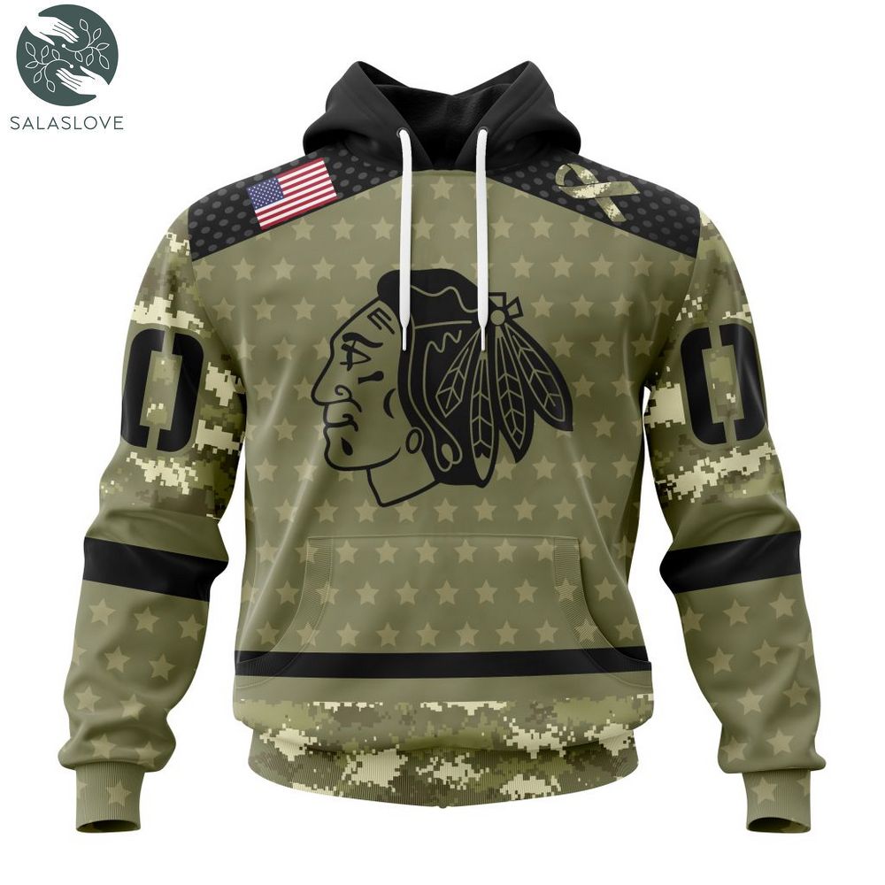 NHL Chicago Blackhawks Special Camo Military Appreciation Hoodie