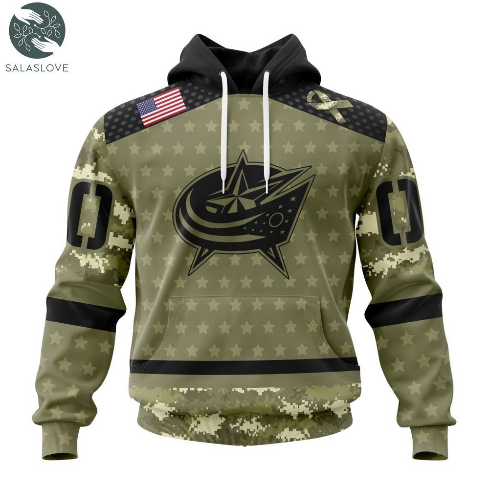 NHL Columbus Blue Jackets Special Camo Military Appreciation Hoodie