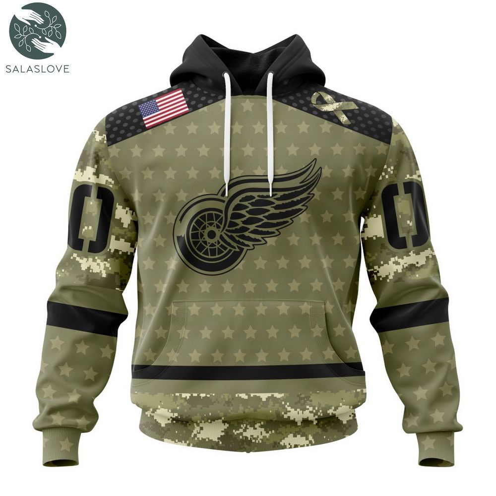 NHL Detroit Red Wings Special Camo Military Appreciation Hoodie