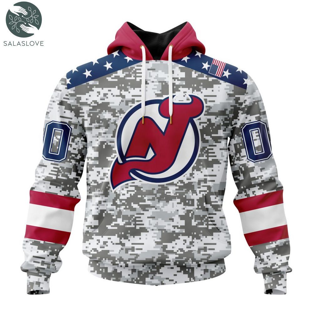 NHL New Jersey Devils Special Camo Design For Veterans Day Hoodie
