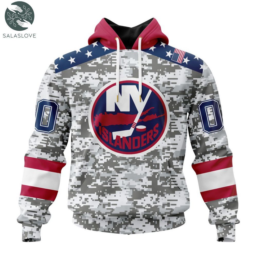 NHL New York Islanders Special Camo Design For Veterans Day Hoodie