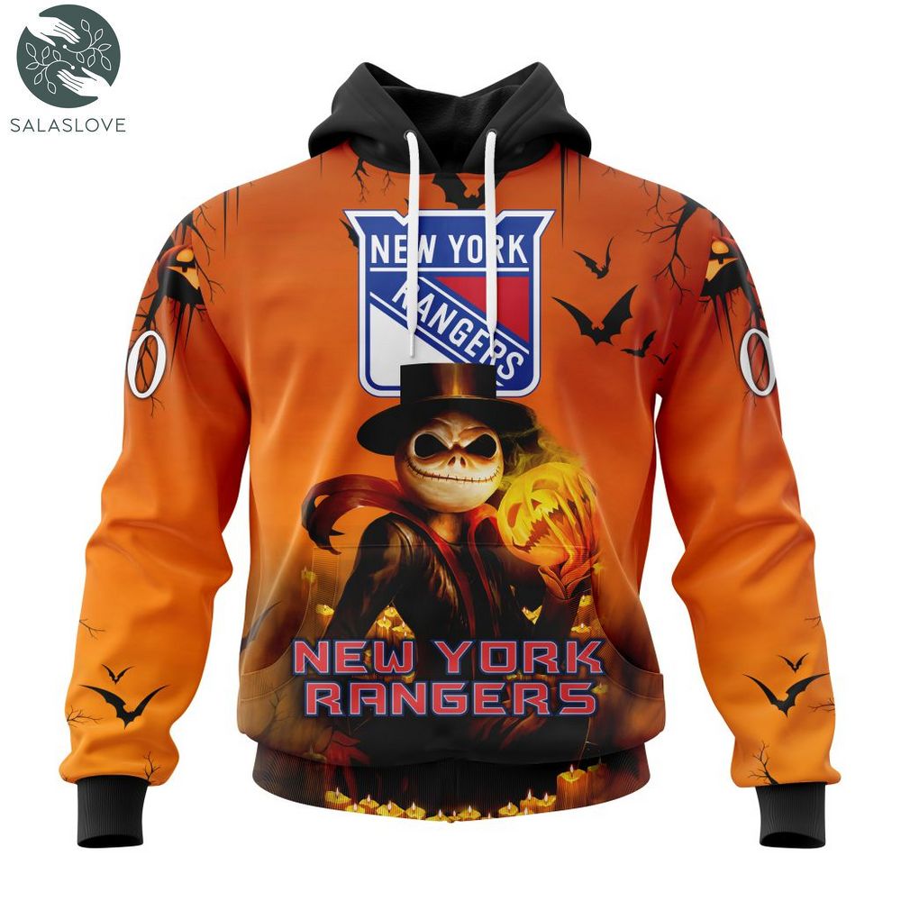 NHL New York Rangers Pumpkin Halloween Design CUSTOM Hoodie -   Worldwide Shipping