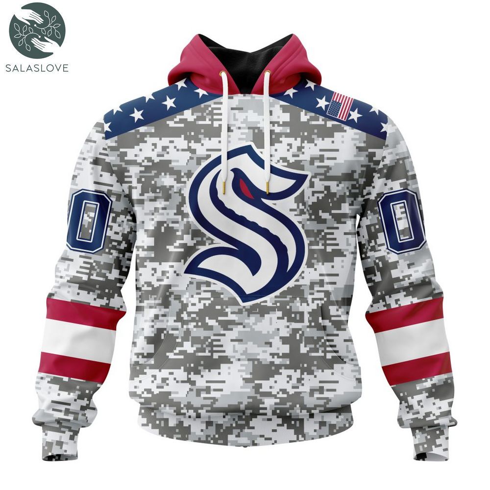 NHL Seattle Kraken Special Camo Design For Veterans Day Hoodie