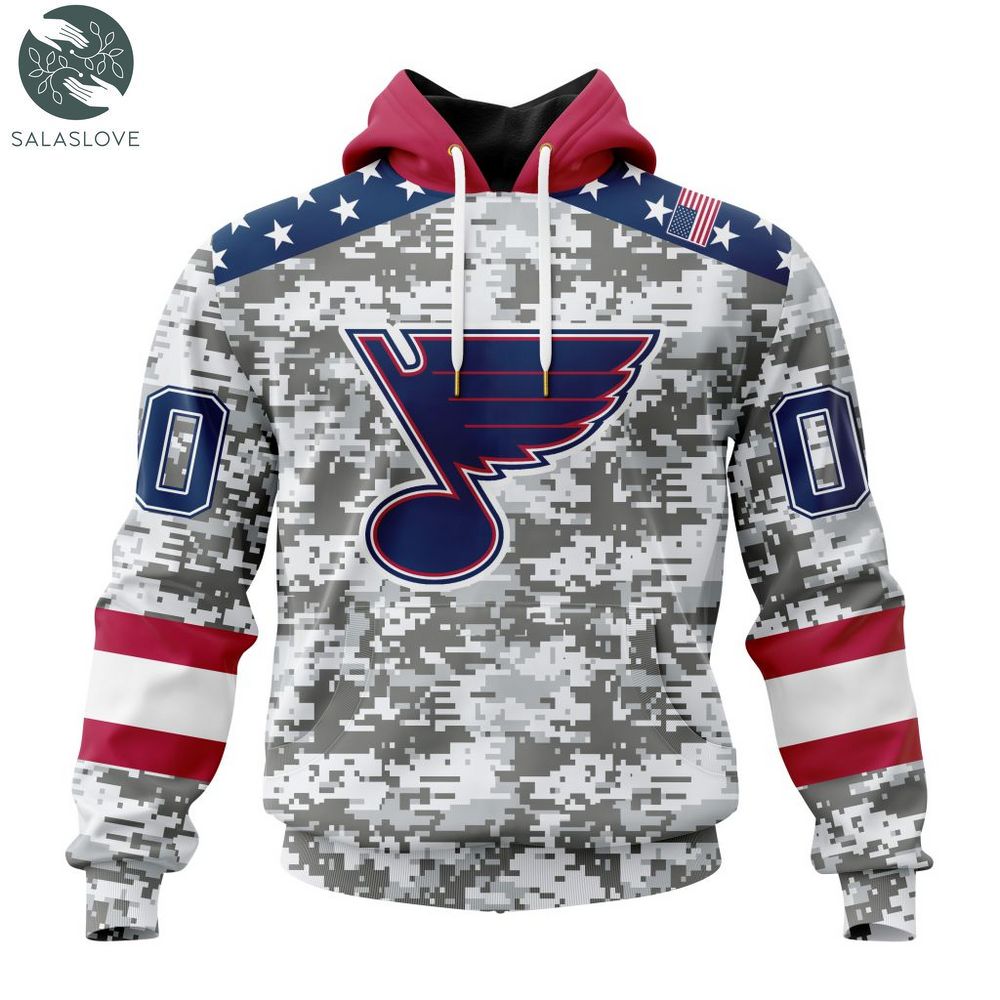 NHL St. Louis Blues Special Camo Design For Veterans Day Hoodie