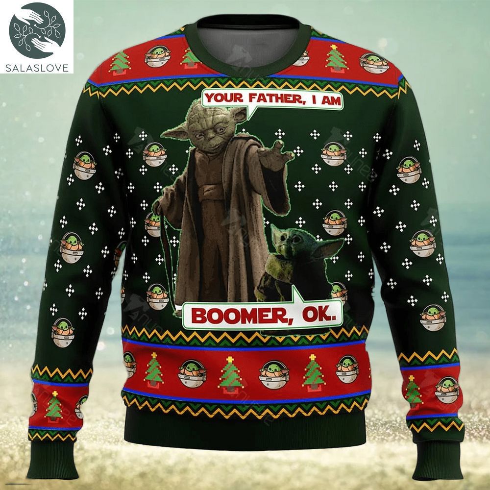 Star Wars Baby Yoda Boomer Star Wars Ugly Christmas Sweater