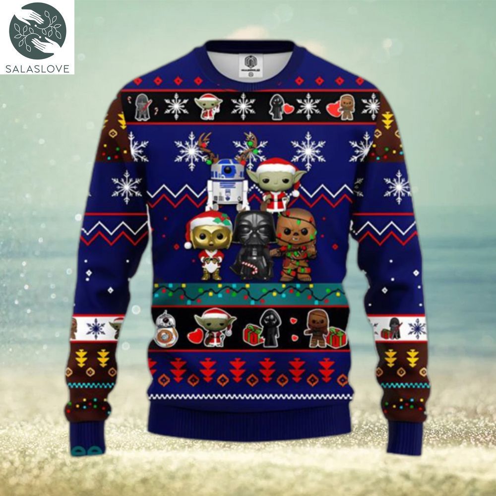 Star Wars Cute Ugly Christmas Sweater Blue For Christmas Gift