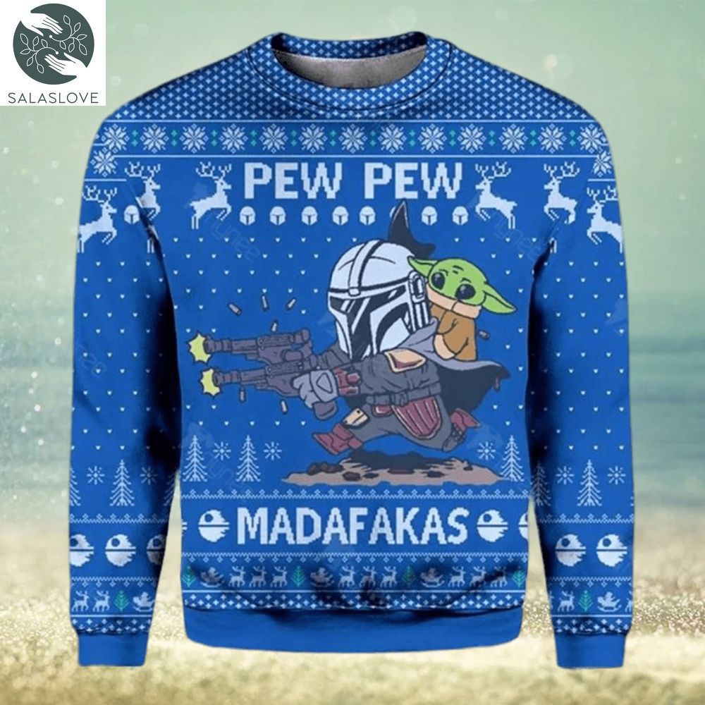 Star Wars Pew Pew Madafakas Baby Yoda Ugly Christmas Sweater