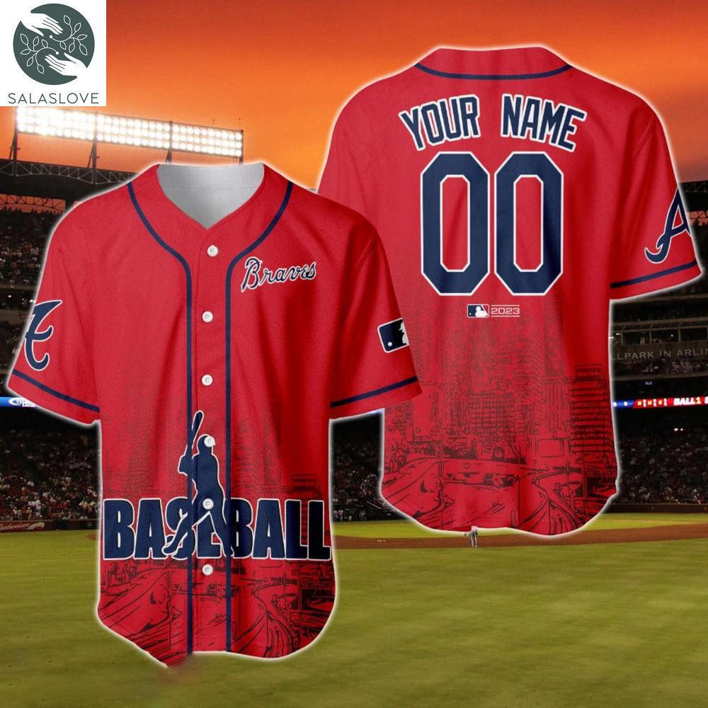 Atlanta Braves MLB Major League Baseball Custom Name _ Number Baseball  Jersey