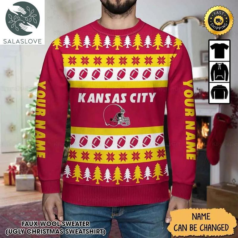 Customized Kansas City Chiefs Ugly Christmas Sweater

