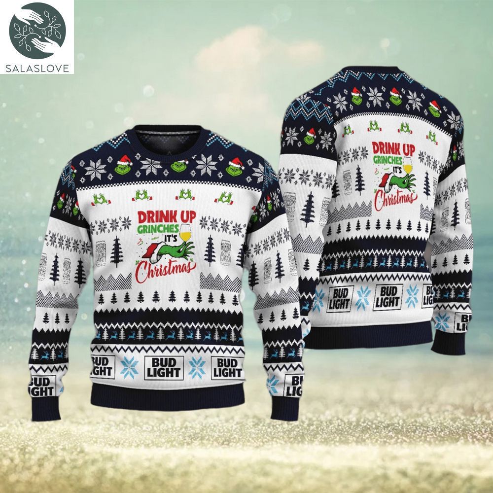 NFL Custom Name And Number Grinch Drink Up New England Patriots Ugly  Christmas Sweaters Christmas Gift For Fans