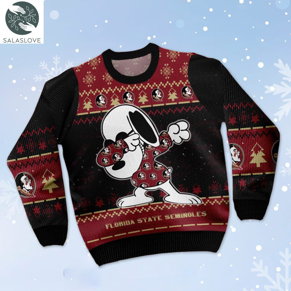 Florida State Seminoles Snoopy Dabbing Ugly Christmas 3D Sweater HT131008