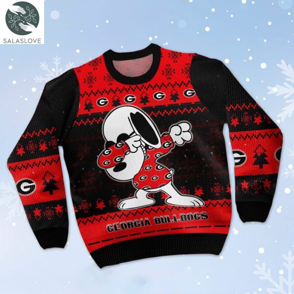 Georgia Bulldogs Snoopy Dabbing Ugly Christmas 3D Sweater HT131009

