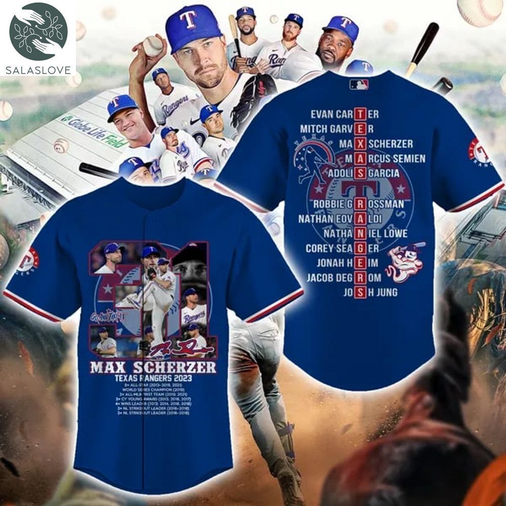 Max Scherzer Texas Rangers 3D Baseball Jersey HT251019