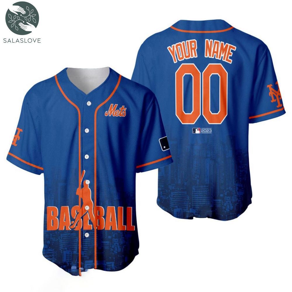 New York Mets MLB Major League Baseball Custom Name _ Number Baseball Jersey

