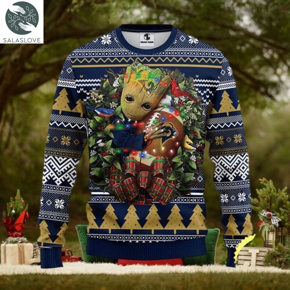NFL Los Angeles Rams Groot Hug Christmas Ugly Sweater
