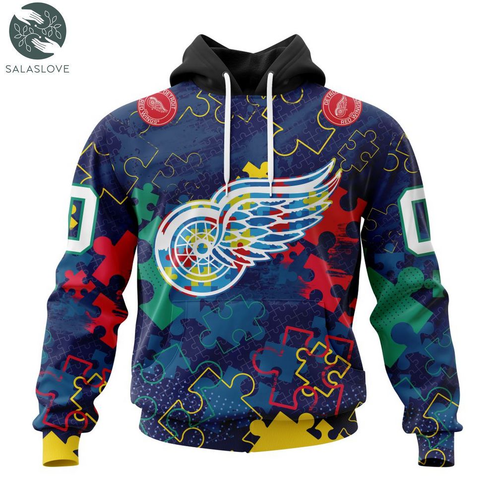 NHL Detroit Red Wings Specialized Fearless Against Autism Hoodie