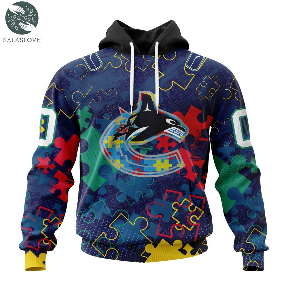 NHL Vancouver Canucks Specialized Fearless Against Autism Hoodie