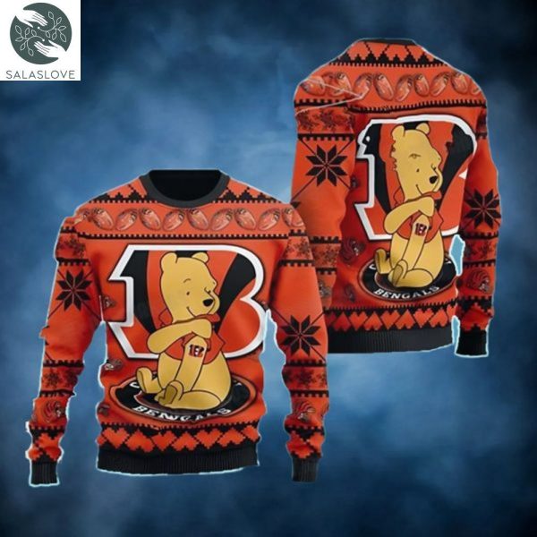 The Pooh NFL Cincinnati Football Christmas Ugly Sweater Bengals Gifts