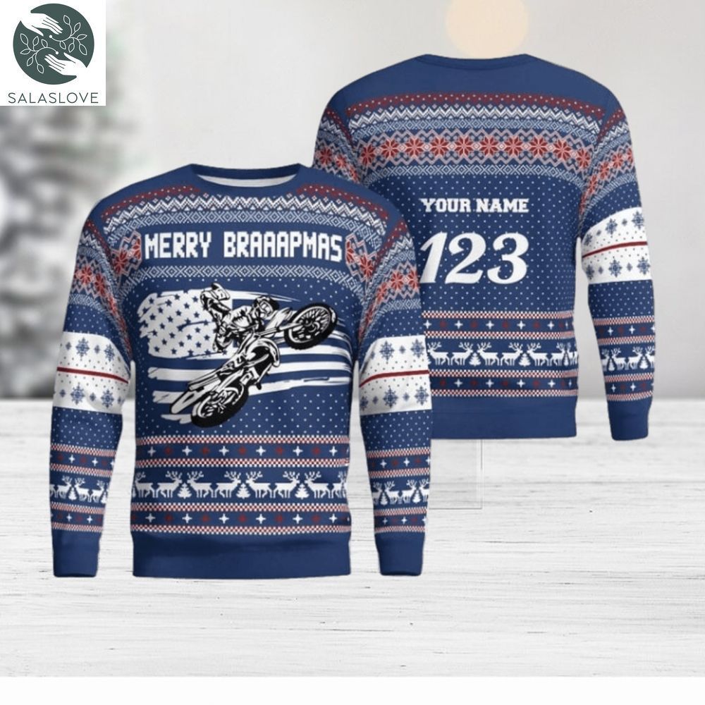 Christmas Motocross Rider 13 Custom Ugly Sweater For Fan HT091108
