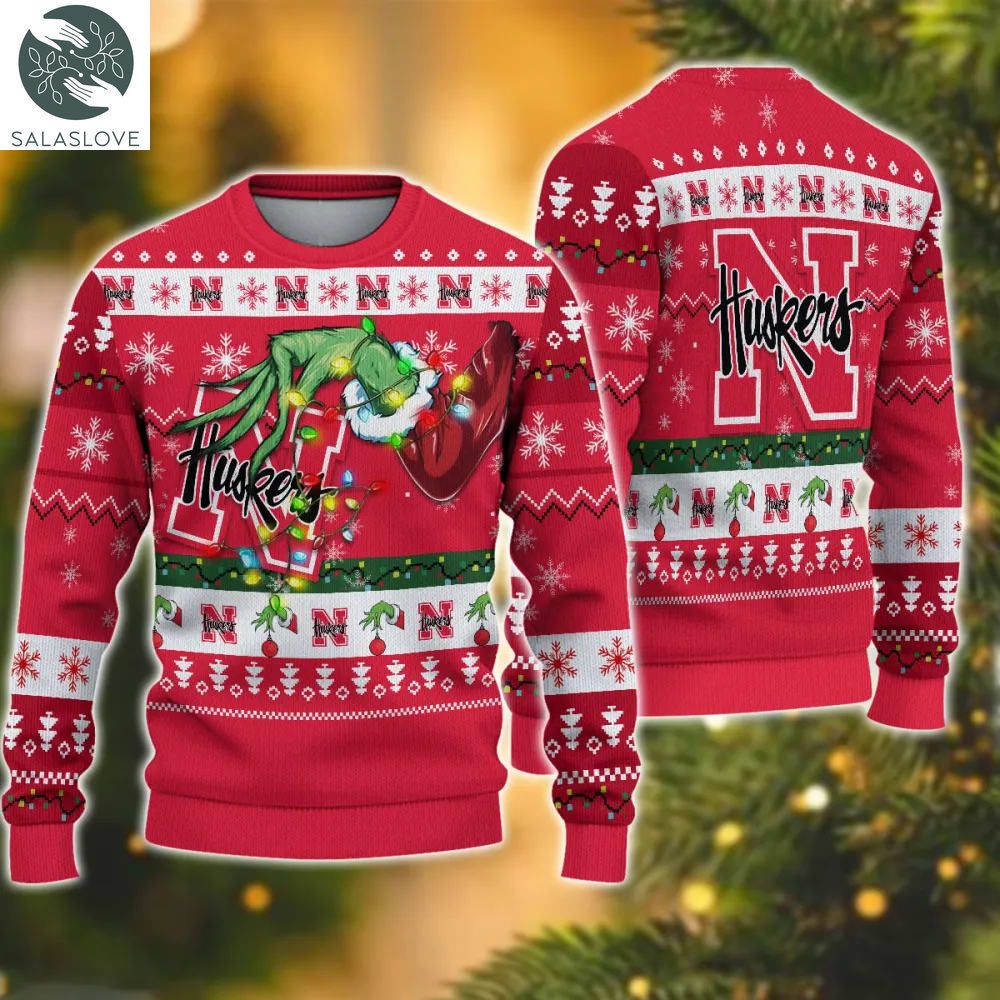 NCAA Nebraska Cornhuskers Grinch Christmas Ugly Sweater HT041118