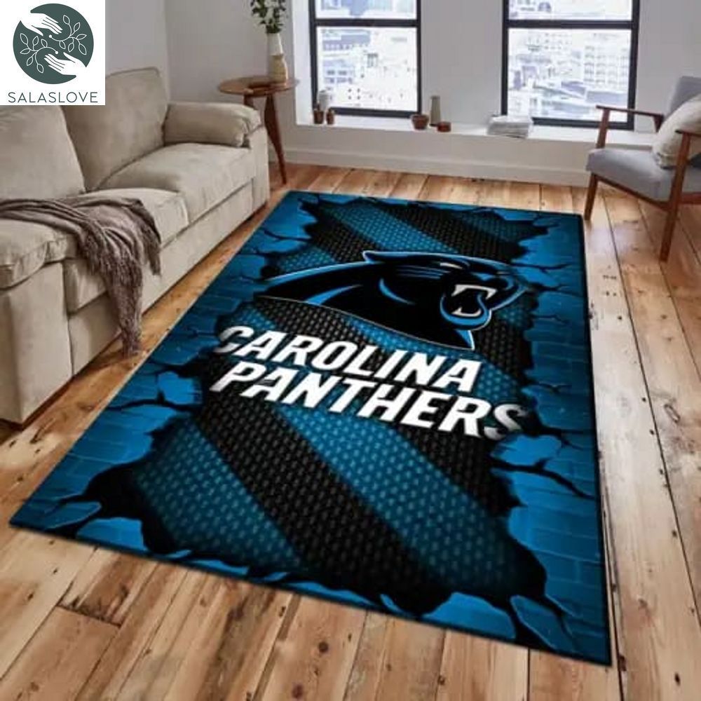 Carolina Panthers Living Room Rug, Football Team Living Room Rug, FootBall Fan Gifts