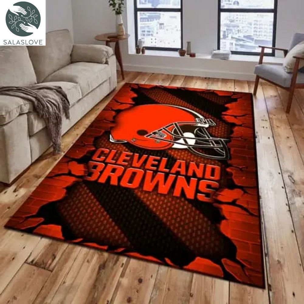 Cleveland Browns Living Room Rug, Football Team Living Room Rug, FootBall Fan Gifts