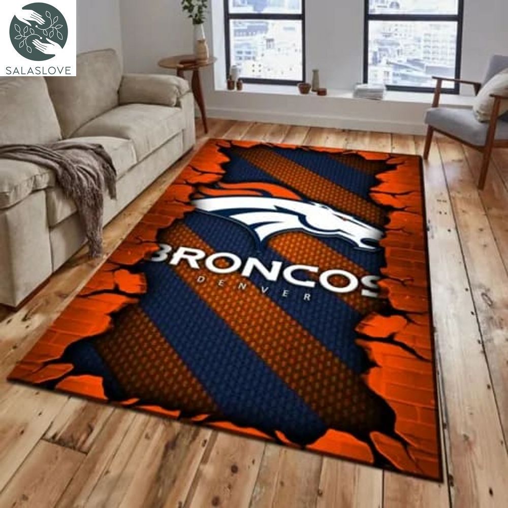 Denver Broncos Living Room Rug, Football Team Living Room Rug, FootBall Fan Gifts