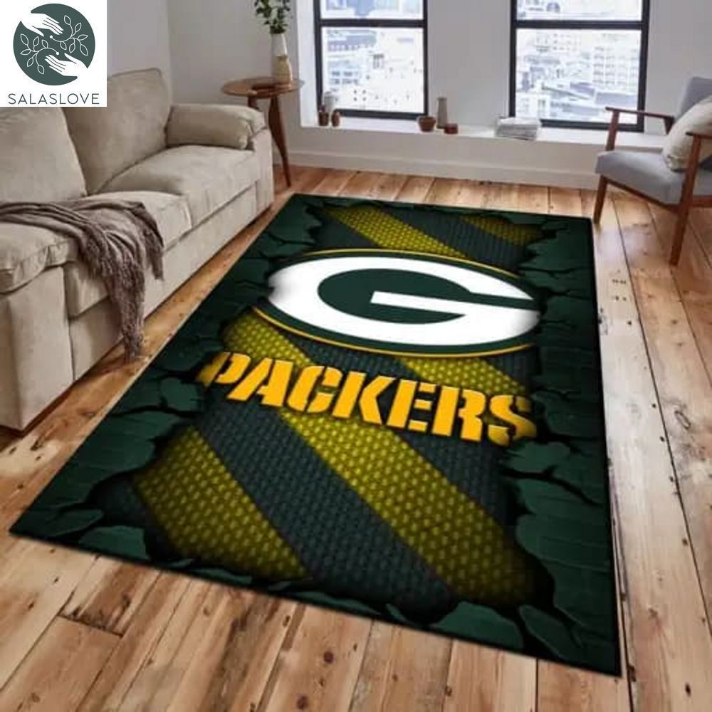 Green Bay Packers Living Room Rug, Football Team Living Room Rug, FootBall Fan Gifts