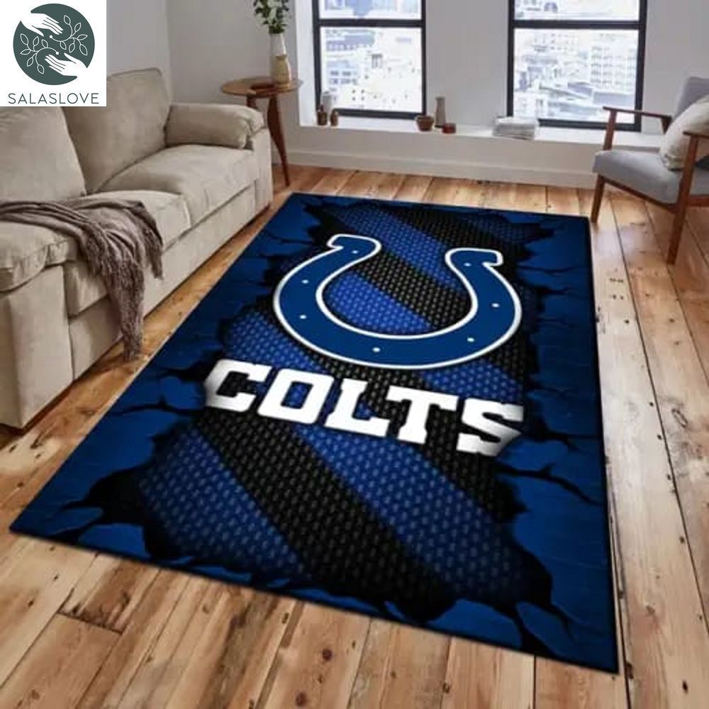 Indianapolis Colts Living Room Rug, Football Team Living Room Rug, FootBall Fan Gifts