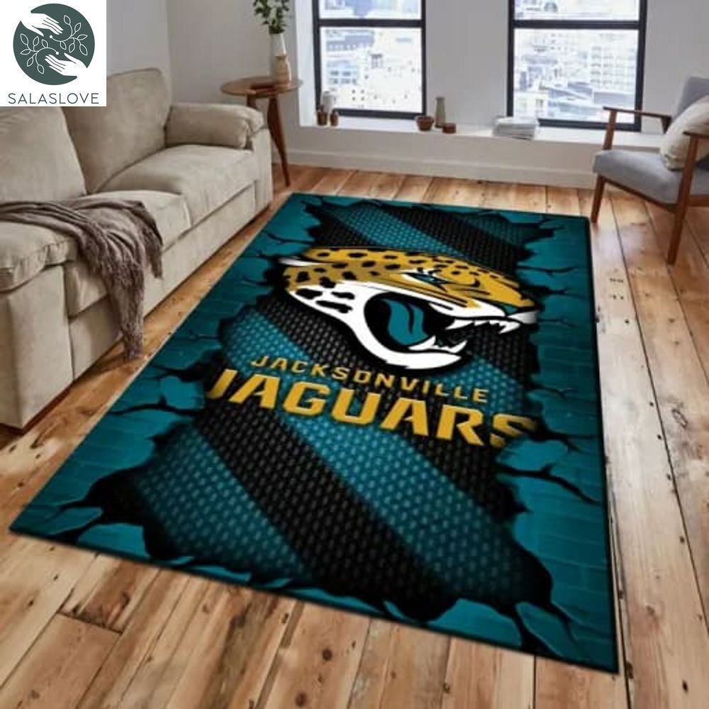 Jacksonville Jaguars Living Room Rug, Football Team Living Room Rug, FootBall Fan Gifts