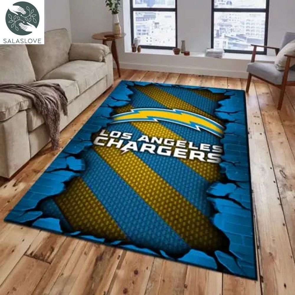 Los Angeles Chargers Living Room Rug, Football Team Living Room Rug, FootBall Fan Gifts