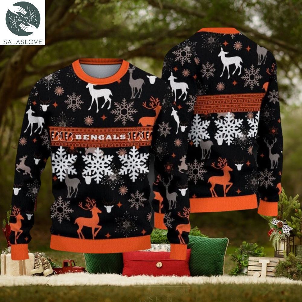 NFL Cincinnati Bengals Christmas Pattern V2 Sport Christmas Ugly Sweater
